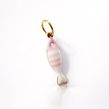 Load image into Gallery viewer, Mini colourful stripy fish charm - 14 colours