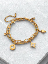 Load image into Gallery viewer, Multi Charm Double Row Stainless Steel bracelet