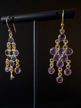 Load image into Gallery viewer, Inika Chandelier 10 gem cascading Earrings