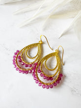 Load image into Gallery viewer, Ibiza teardrop double row beaded earrings
