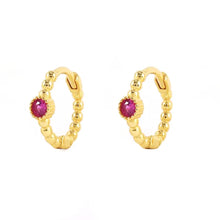 Load image into Gallery viewer, Crystal Small Gem Beaded Huggie Hoop Earrings