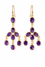 Load image into Gallery viewer, Idha Chandelier 8 gem cascading Earrings