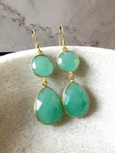 Load image into Gallery viewer, India Double gemstone drop earrings