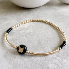Load image into Gallery viewer, Gold Filled Bracelet with Glass Butterfly bead
