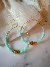 Load image into Gallery viewer, Miyuki Beaded Stainless Steel 30mm Hoop Earrings