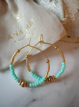 Load image into Gallery viewer, Miyuki Beaded Stainless Steel 30mm Hoop Earrings