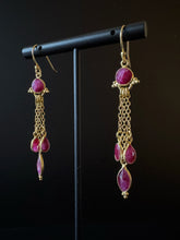 Load image into Gallery viewer, Isha Dainty Gemstone Chain Drop Earrings