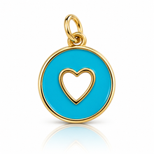 Load image into Gallery viewer, Heart Cutout Enamel Pendant Charm - 4 colours