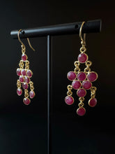 Load image into Gallery viewer, Inika Chandelier 10 gem cascading Earrings