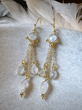 Load image into Gallery viewer, Isha Dainty Gemstone Chain Drop Earrings