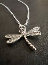 Load image into Gallery viewer, Dragonfly Sterling Silver Necklace