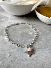 Load image into Gallery viewer, Sterling Silver Chain Bracelet with Star and Mini Heart Charms