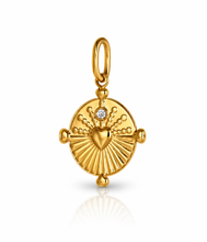 Load image into Gallery viewer, Gold Crystal sunburst heart charms - 3 colours