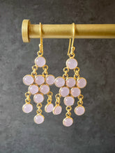 Load image into Gallery viewer, Inika Chandelier 10 gem cascading Earrings