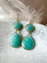 Load image into Gallery viewer, India Double gemstone drop earrings