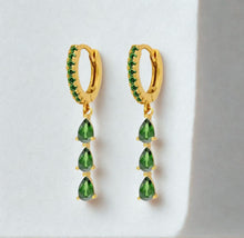 Load image into Gallery viewer, Crystal Coloured drop huggies