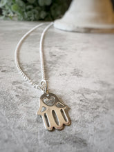 Load image into Gallery viewer, Hamsa Hand Sterling Silver 20” Necklace