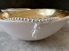 Load image into Gallery viewer, Sterling Silver Seahorse Charm Ball Bracelet