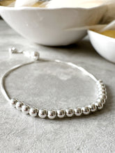 Load image into Gallery viewer, Sterling Silver Adjustable Ball Slider Bracelet