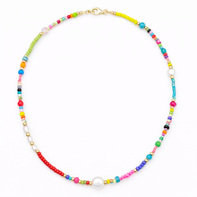 Load image into Gallery viewer, Colourful Boho Freshwater Pearl Beaded 16”/18” Necklace