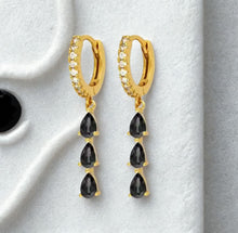 Load image into Gallery viewer, Crystal Coloured drop huggies