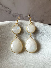 Load image into Gallery viewer, India Double gemstone drop earrings