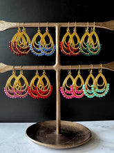Load image into Gallery viewer, Ibiza teardrop double row beaded earrings