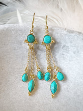 Load image into Gallery viewer, Isha Dainty Gemstone Chain Drop Earrings