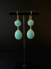 Load image into Gallery viewer, India Double gemstone drop earrings
