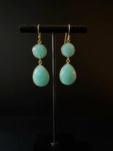 Load image into Gallery viewer, India Double gemstone drop earrings