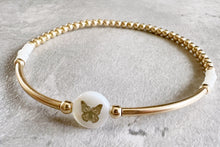 Load image into Gallery viewer, Gold Filled Bracelet with Glass Butterfly bead