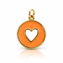 Load image into Gallery viewer, Heart Cutout Enamel Pendant Charm - 4 colours