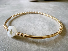 Load image into Gallery viewer, Gold Filled Bracelet with Glass Heart/Star bead