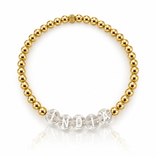 Load image into Gallery viewer, Gold fill Clear initial/name bead bracelet