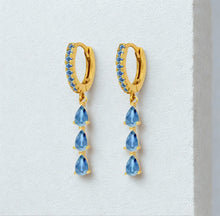 Load image into Gallery viewer, Crystal Coloured drop huggies