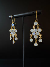 Load image into Gallery viewer, Inika Chandelier 10 gem cascading Earrings