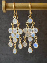 Load image into Gallery viewer, Inika Chandelier 10 gem cascading Earrings