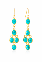 Load image into Gallery viewer, Ira Chandelier 5 gem cascading Earrings