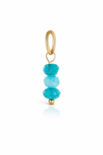 Load image into Gallery viewer, 3 stone beaded gemstone charms - 7 colours