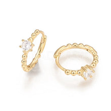 Load image into Gallery viewer, Crystal Large Gem Beaded Huggie Hoop Earrings