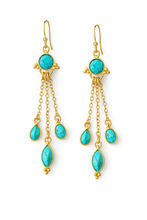 Load image into Gallery viewer, Isha Dainty Gemstone Chain Drop Earrings