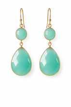 Load image into Gallery viewer, India Double gemstone drop earrings