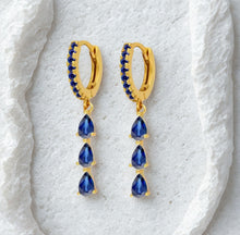 Load image into Gallery viewer, Crystal Coloured drop huggies