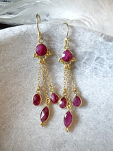Load image into Gallery viewer, Isha Dainty Gemstone Chain Drop Earrings