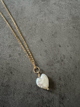 Load image into Gallery viewer, Heart Freshwater Pearl pendant Gold Fill 17” necklace