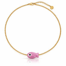 Load image into Gallery viewer, Enamelled Fish Gold Chain Necklace - 11 colours