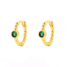 Load image into Gallery viewer, Crystal Small Gem Beaded Huggie Hoop Earrings