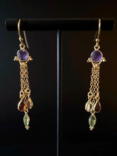 Load image into Gallery viewer, Isha Dainty Gemstone Chain Drop Earrings