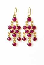 Load image into Gallery viewer, Inika Chandelier 10 gem cascading Earrings
