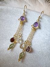 Load image into Gallery viewer, Isha Dainty Gemstone Chain Drop Earrings